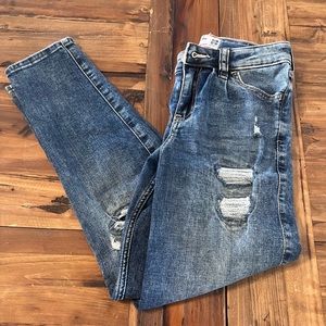 Abercrombie kids slim high-rise mini mom ripped jeans